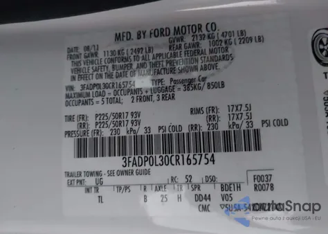 2012 Ford Fusion Hybrid from USA, damaged, VIN 3FADP0L30CR165754